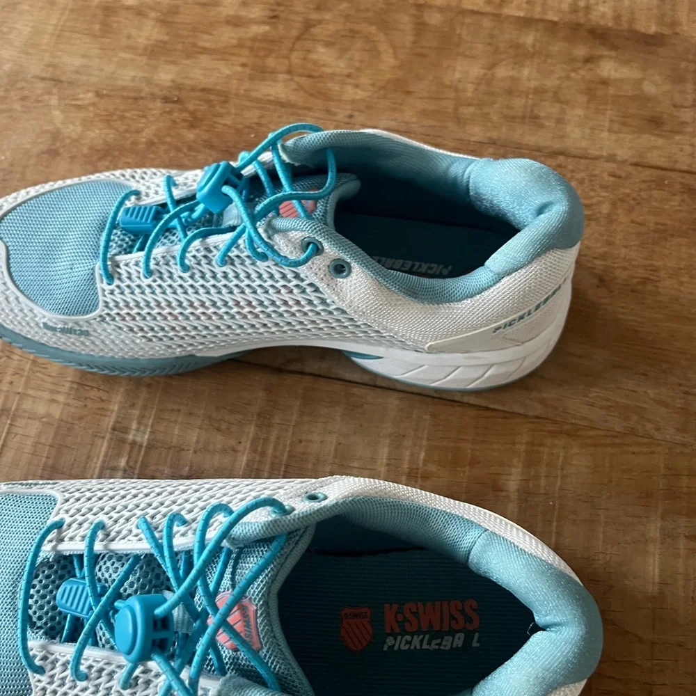 K-Swiss Teal and White Athletic Shoes - Picture 4 of 5